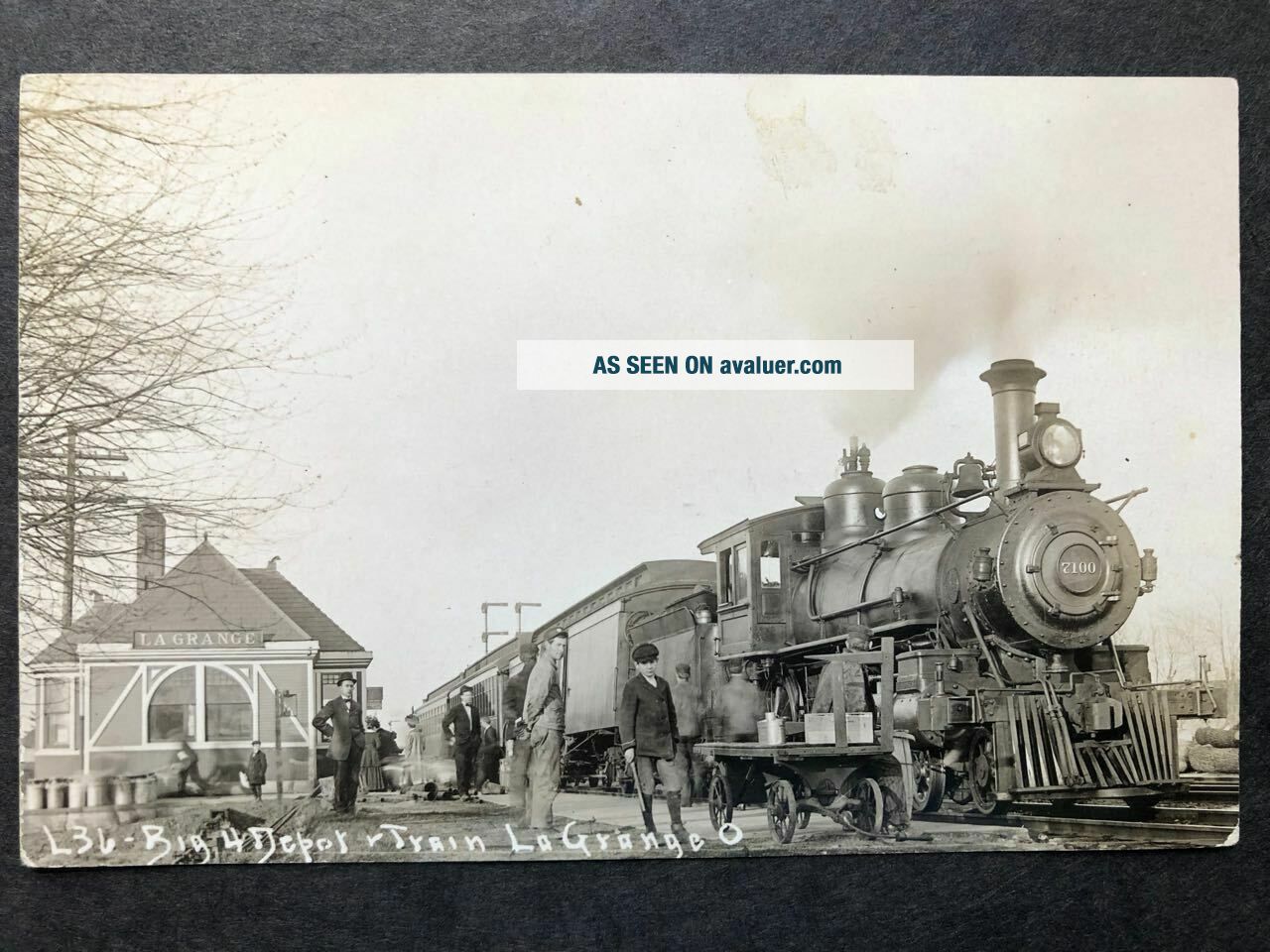 RPPC - LaGrange OH - Ohio - Big 4 Depot and Train - Railroad - Engine - Station - RR - Lorain Co