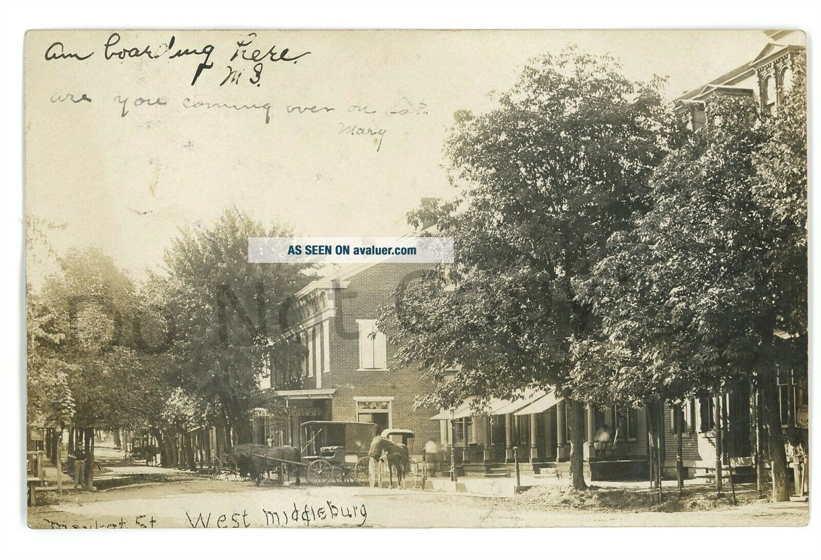 RPPC Market St West MIDDLEBURG PA Snyder County Pennsylvania Real Photo Postcard