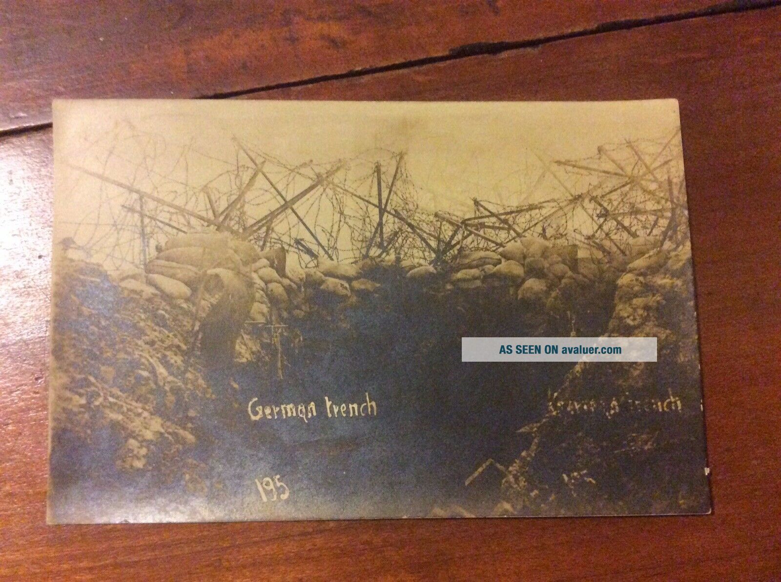 World War I WWI Postcard Real Photo RPPC German Trench