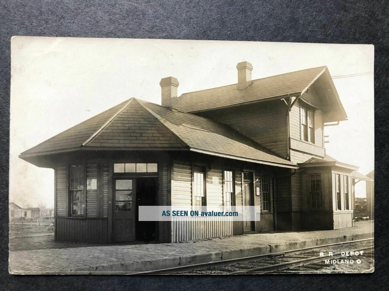 RPPC - Midland OH - Ohio - RR Depot - Clinton County - B&O Railroad Station - Real Photo