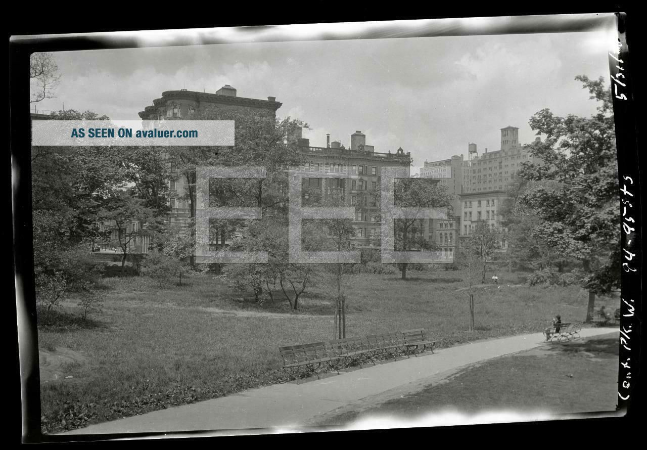 1928 Central Park 94th St Manhattan NYC York City Old Photo Negative 7P