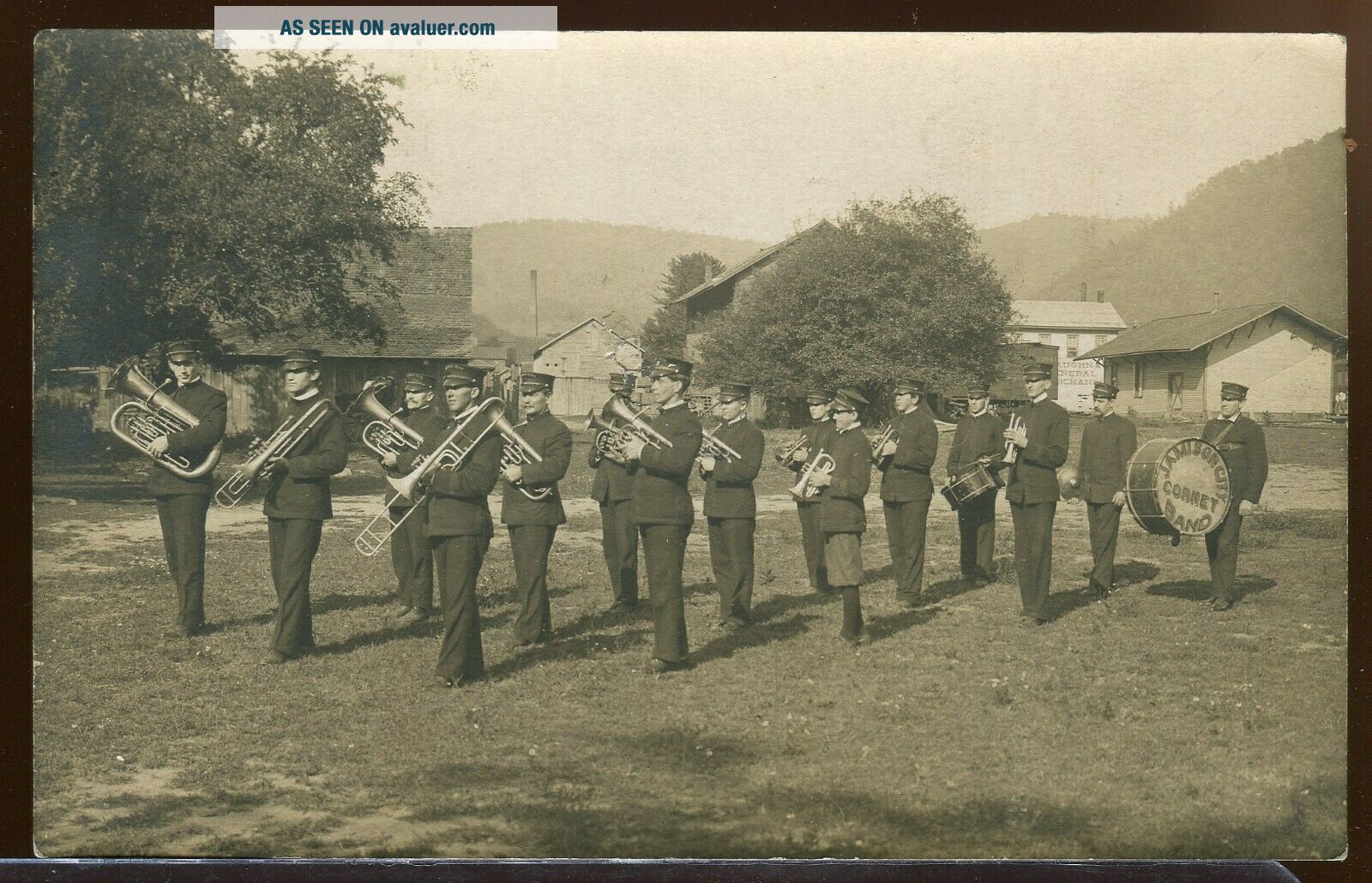 RPPC REAL PHOTO POSTCARD JAMISON CITY CORNET BAND COLUMBIA CO PENNSYLVANIA