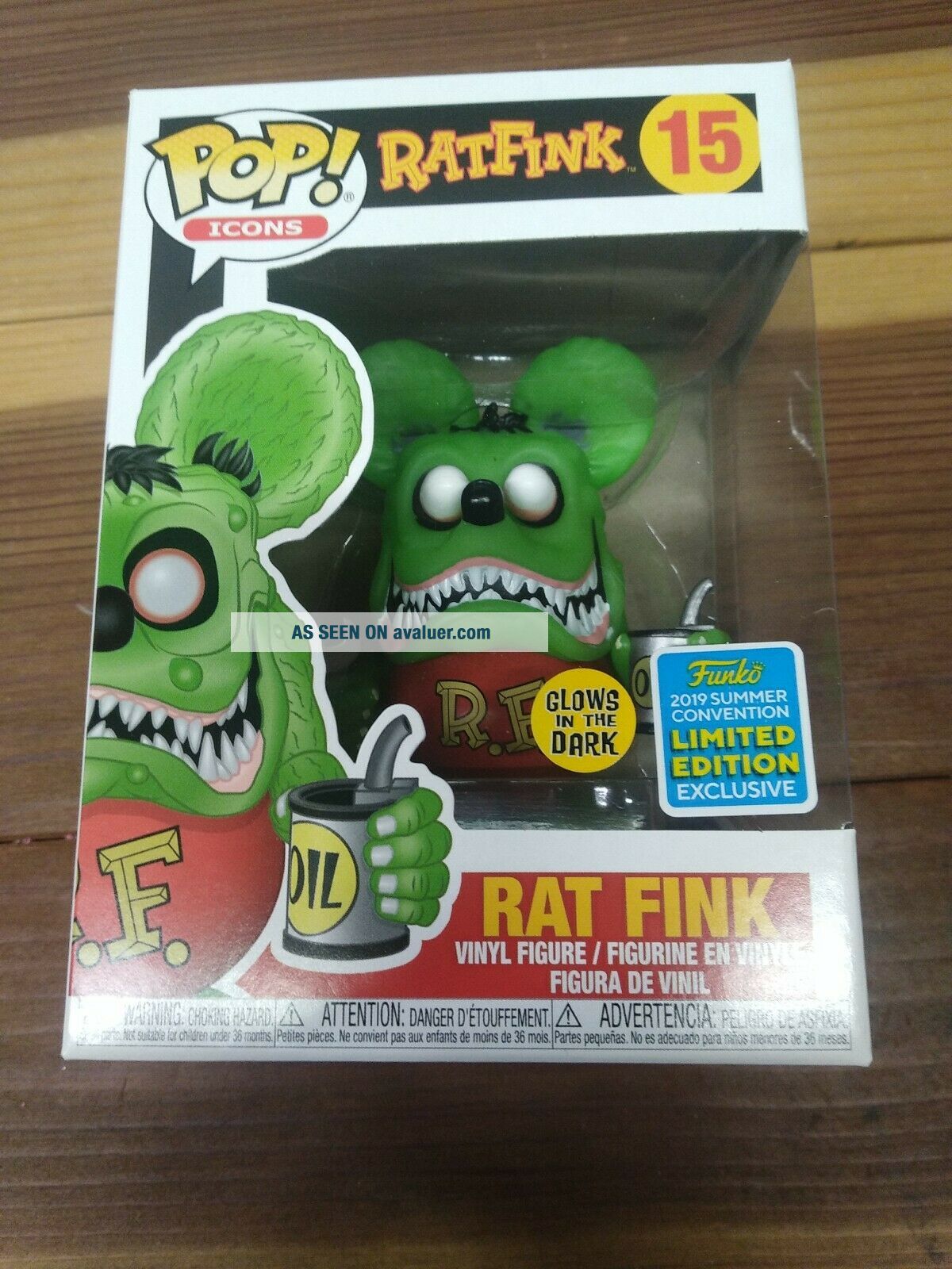 Glow In The Dark Rat Fink 2019 SDCC Toy Tokyo Funko Pop Icons Figure ...
