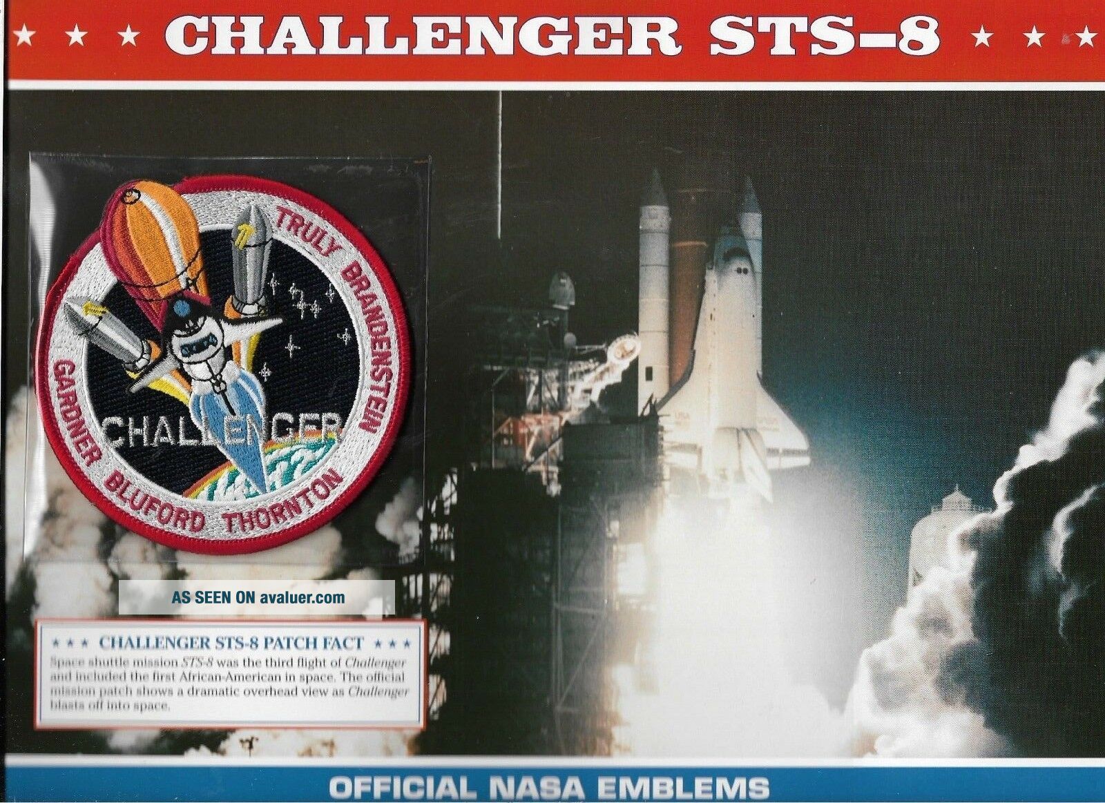 CHALLENGER STS - 8 WILLABEE & WARD OFFICIAL SPACE PATCH | #3033713
