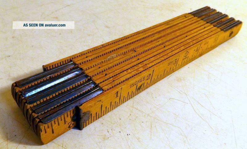 Vtg 6 - Foot Folding Carpenter ' S Ruler Made In France Strong Printing ...