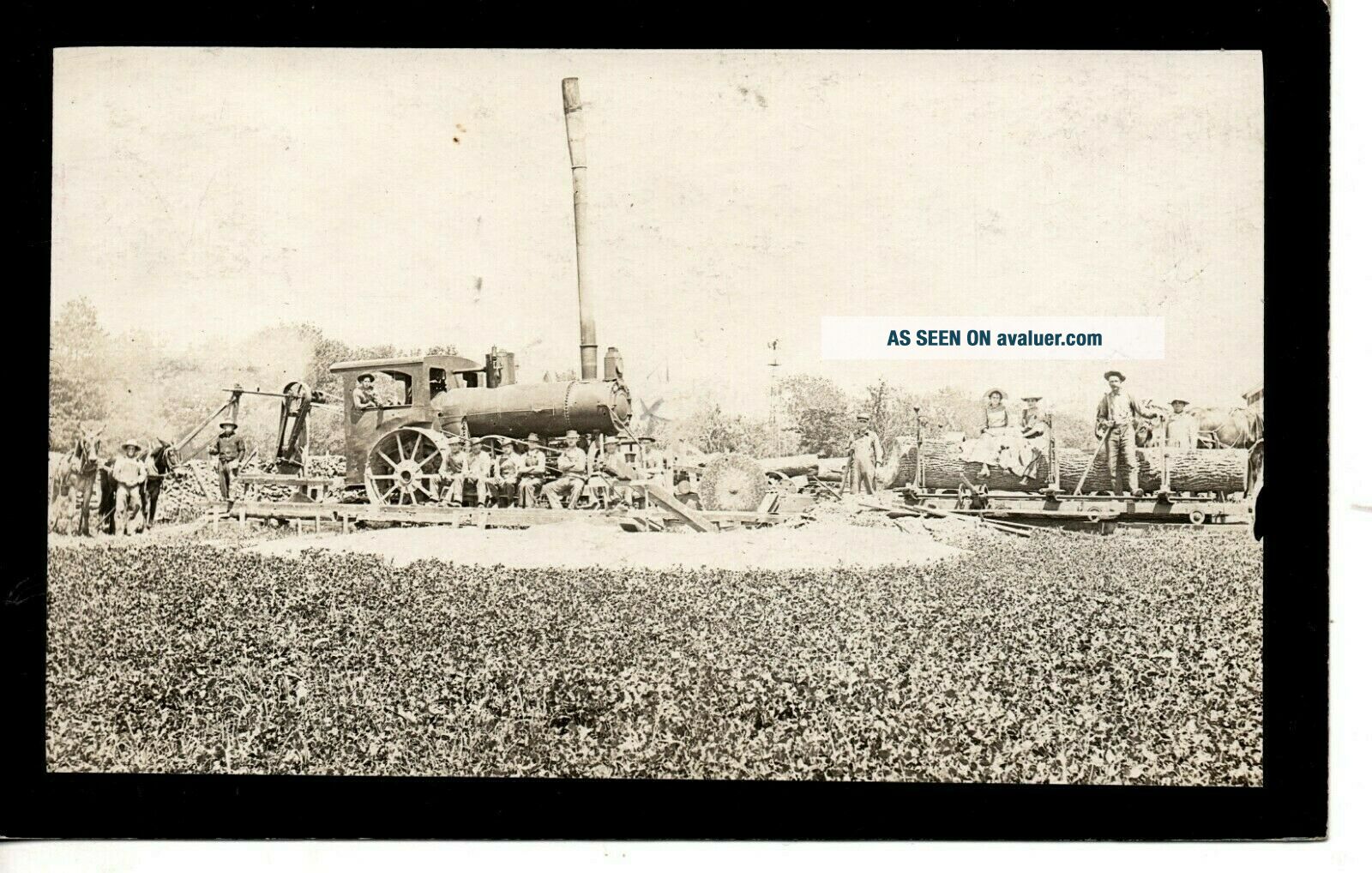 RPPC RUMLEY CASE TRACTOR TALL SMOKESTACK SAW MILL LOGGING LUMBERJACK ...