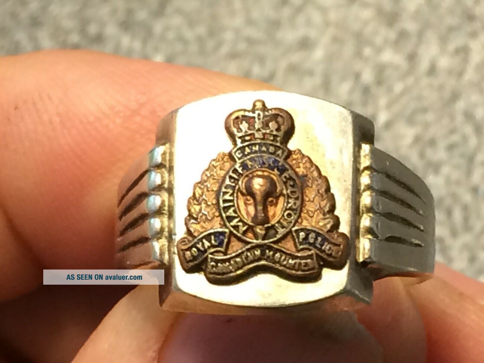 VINTAGE RCMP ROYAL CANADIAN MOUNTED POLICE STERLING RING | #3173422