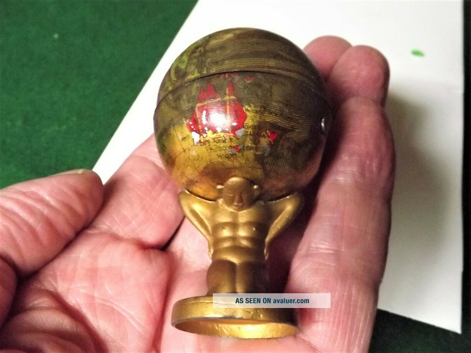 Vintage JAPAN Die Cast Tin Pencil Sharpener ATLAS / WORLDS