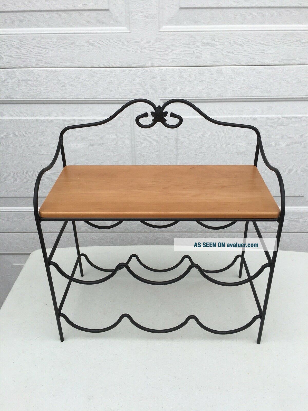 Longaberger Wrought Iron Tabletop Wine Rack W/ Mastercraft Warm Brown ...