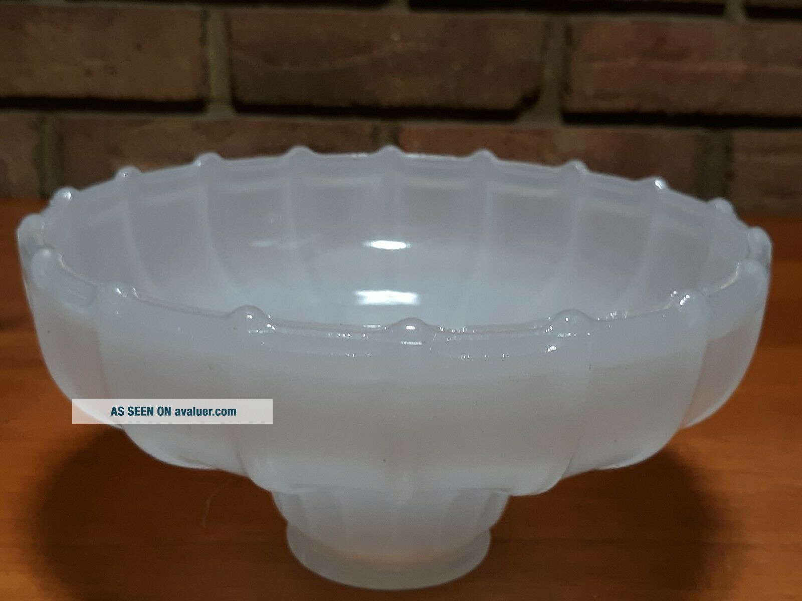 Glass Torchiere Diffuser Vintage Milk Glass Lamp Shade Opaline Scalloped Edge Torchiere Diffuser ...