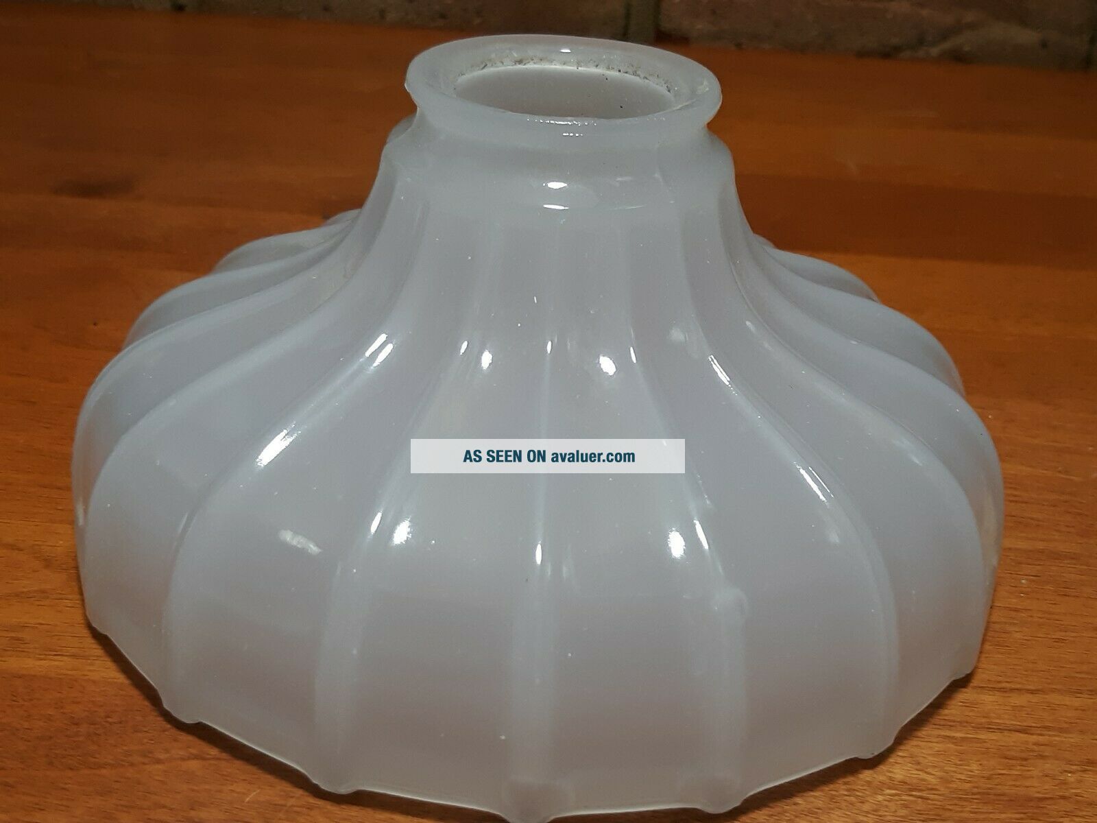 Glass Torchiere Diffuser Vintage Milk Glass Lamp Shade Opaline Scalloped Edge Torchiere Diffuser ...