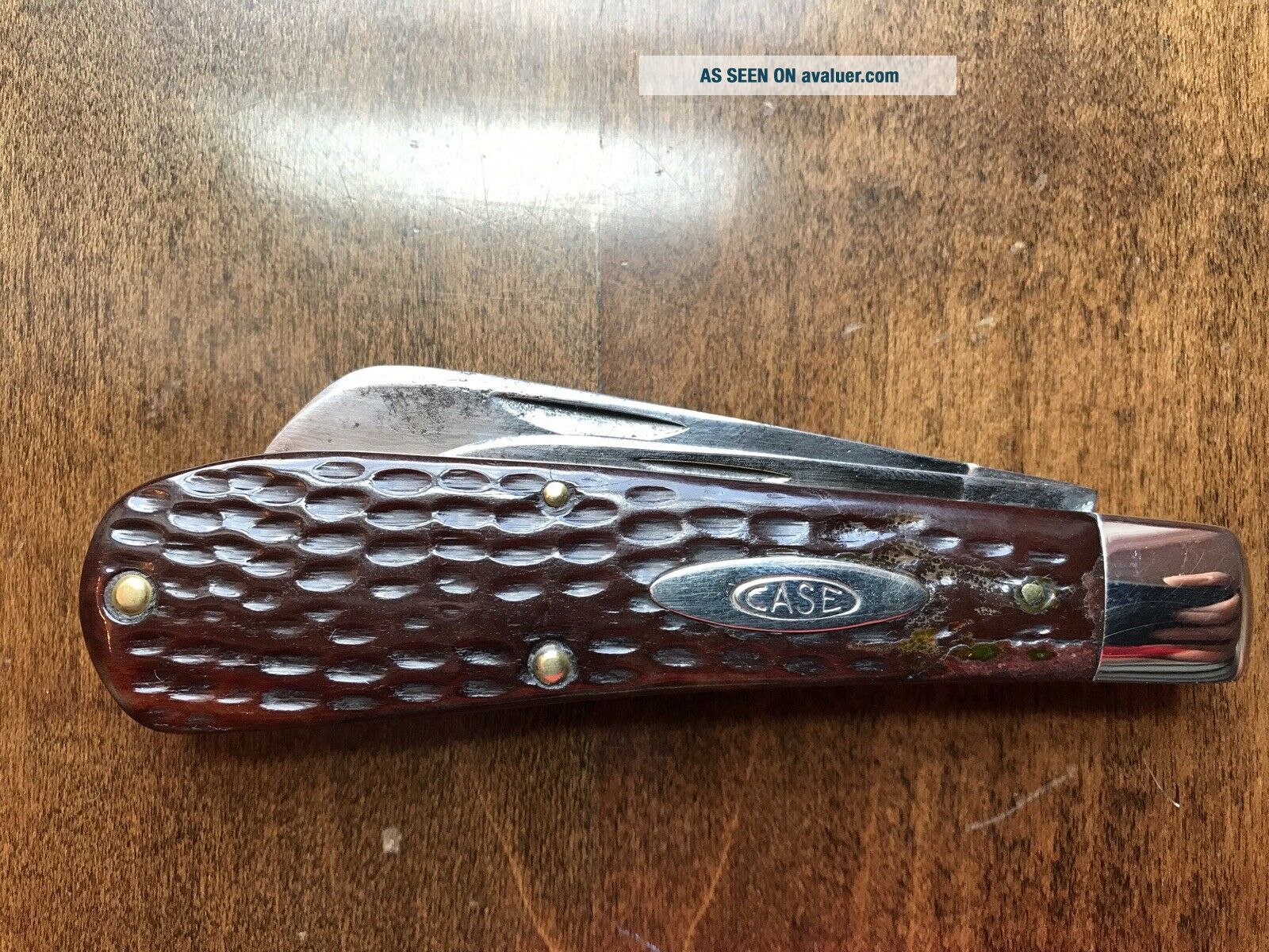 Vintage Case XX 6217 Red Bone Loom Fixer Rare Old Folding Knives 1940 ...