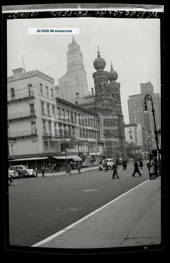 1937 Lexington Ave 54th St Manhattan NYC York City Old Photo Negative 691B