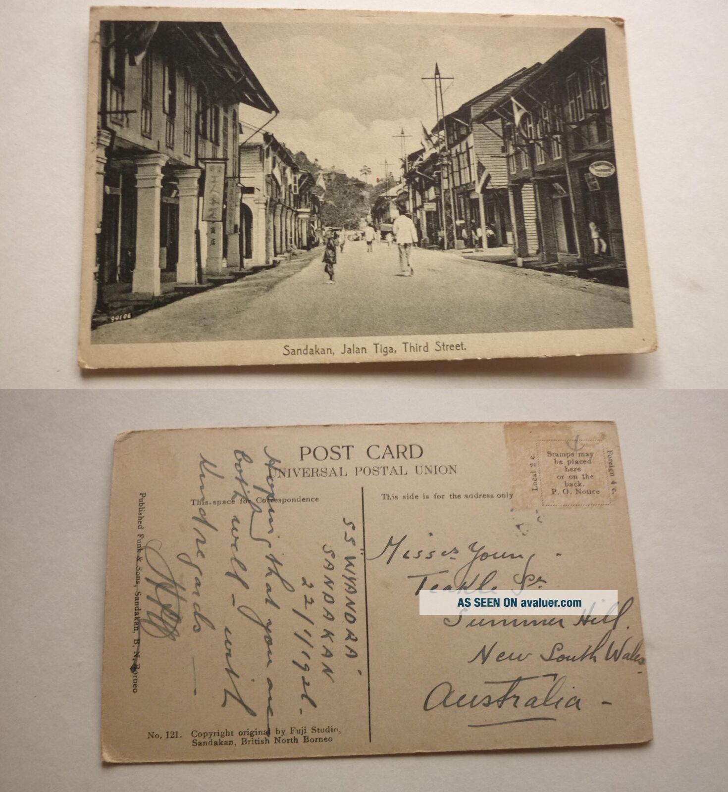 OLD POSTCARD OF MALAYSIA C1900, VIEW OF SANDAKAN, BRITISH NORTH BORNEO ...