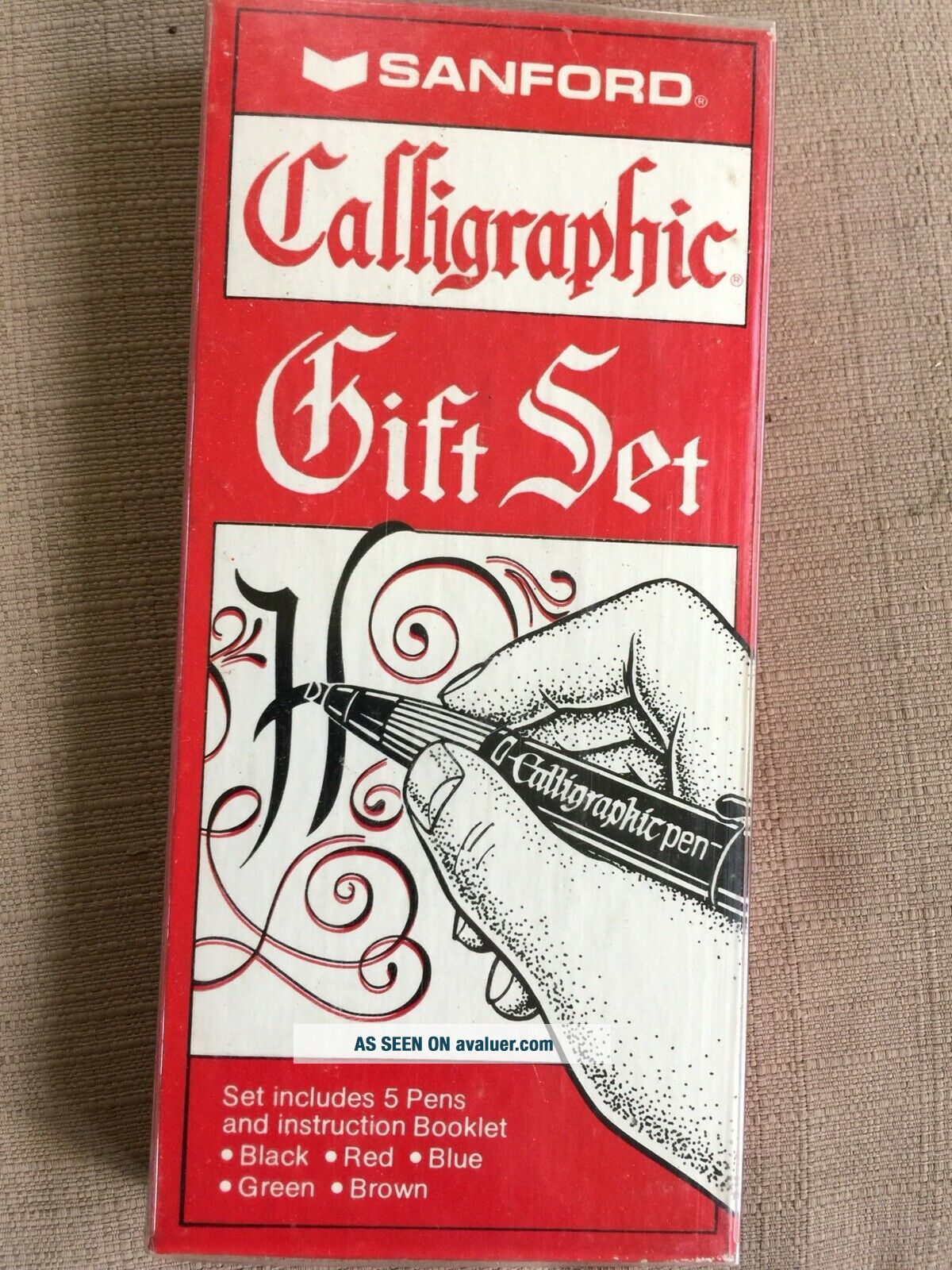 VINTAGE SET OF 4 SANFORD CALLIGRAPHIC PENS BOX INSTRUCTIONS CALLIGRAPHY ...