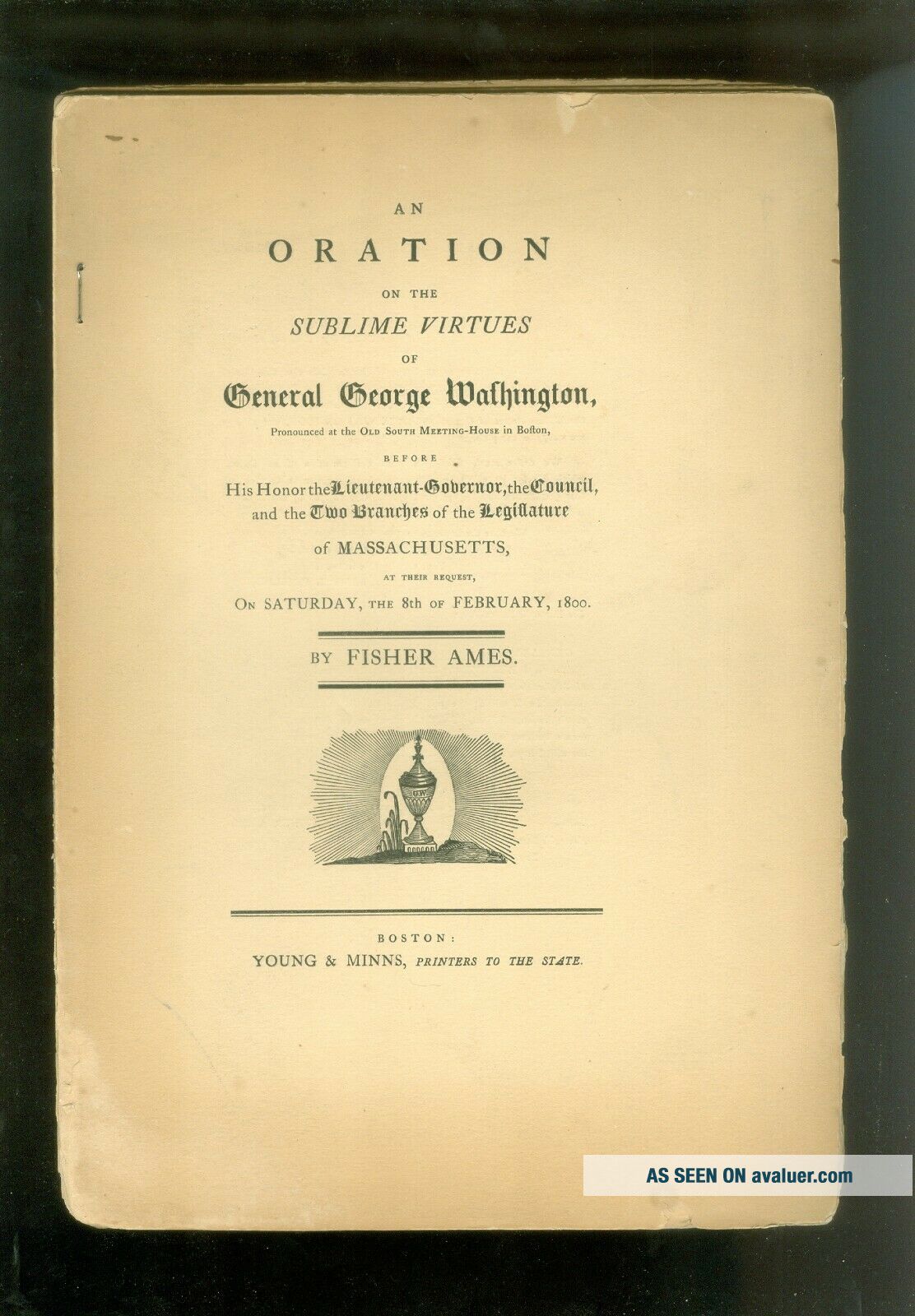 L: 1800 Oration On George Washington By Fisher Ames | #3354369