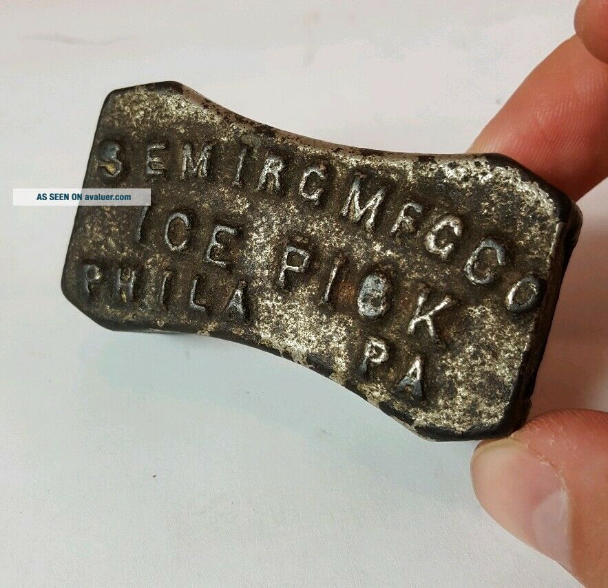 Antique Vintage Advertising Semirg Mfg Co Philadelphia PA Metal Paperweight Old