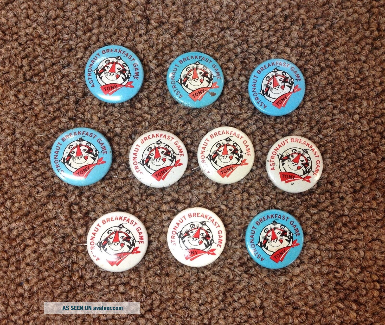 Tony The Tiger Astronaut Breakfast Game Pins Qty 10 Vintage 1960 ' s
