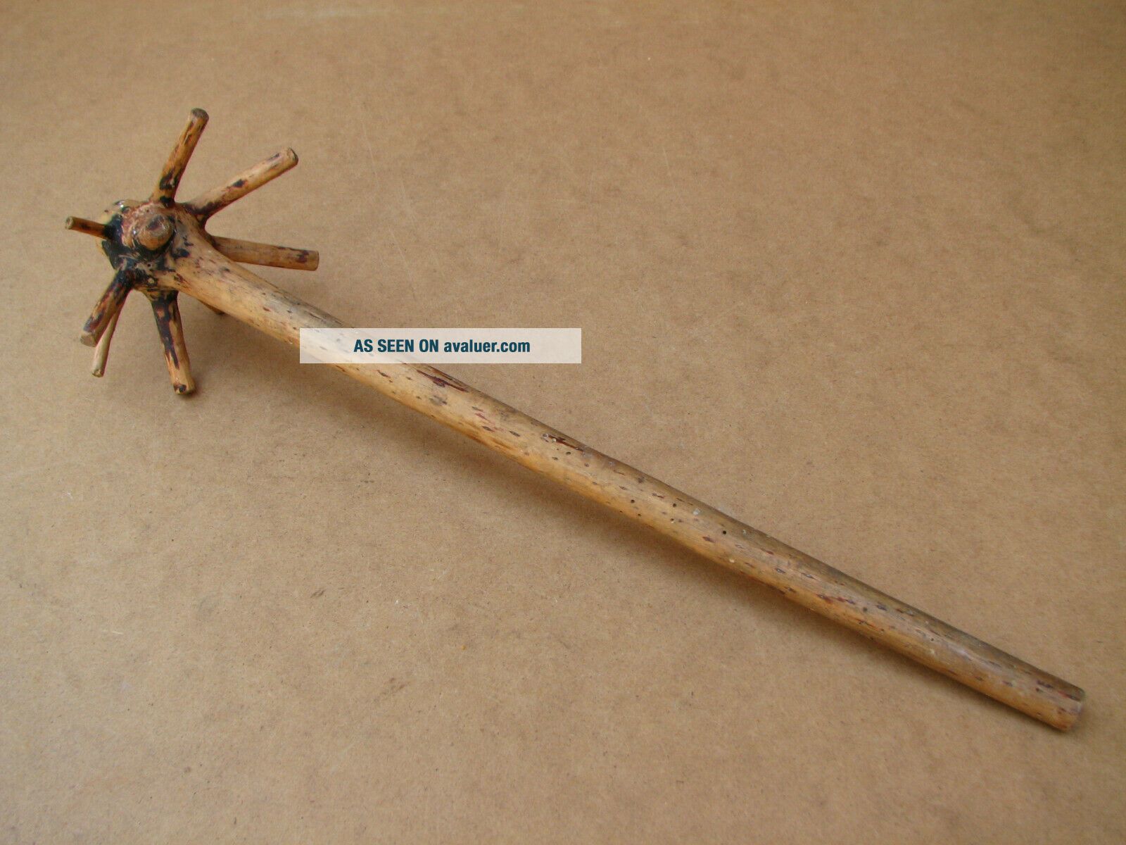 Old Antique Primitive Wooden Wood Kitchen Tool Hand Mixer Utensil Early ...