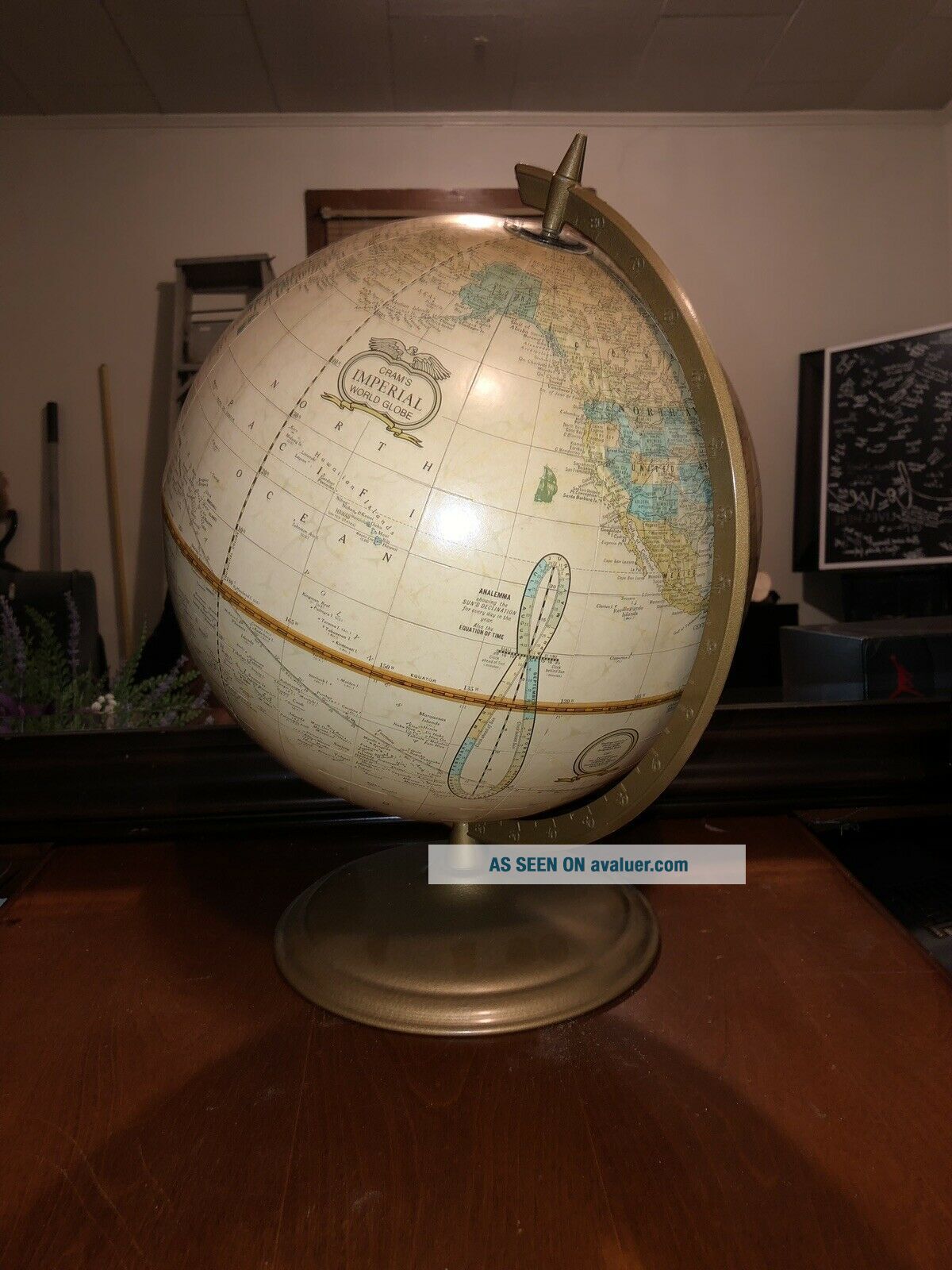Vintage Crams Imperial 12 " World Globe On Metal Stand George F. Made ...