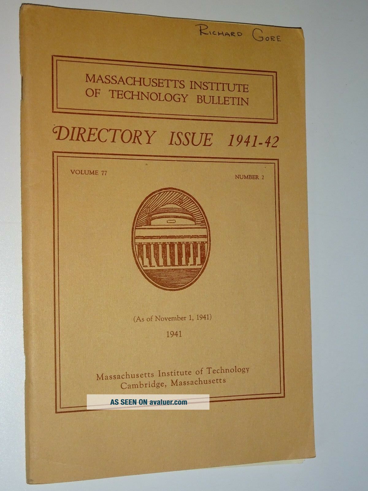 1941 - 42 Massachusetts Institute Of Technology Directory Issue Booklet ...