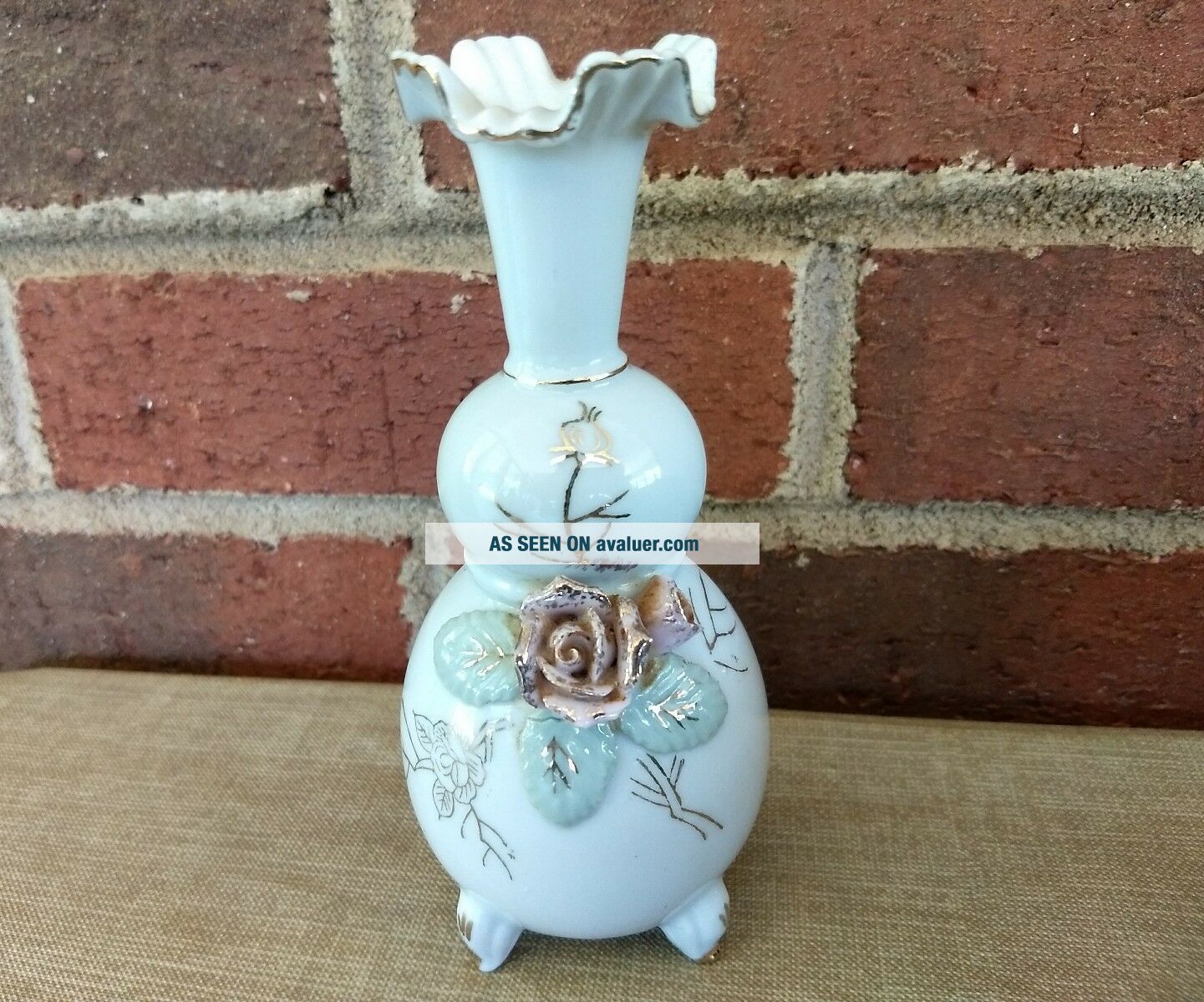 Vintage Porcelain Thames Hand Painted Floral Bud Vase Footed Made In ...
