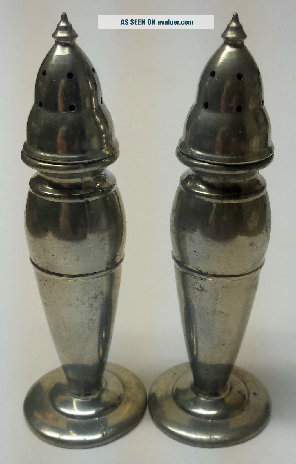 Papper Sheker Vintage Pewter Salt And Pepper Shakers By Quaker 2095 | #4193336