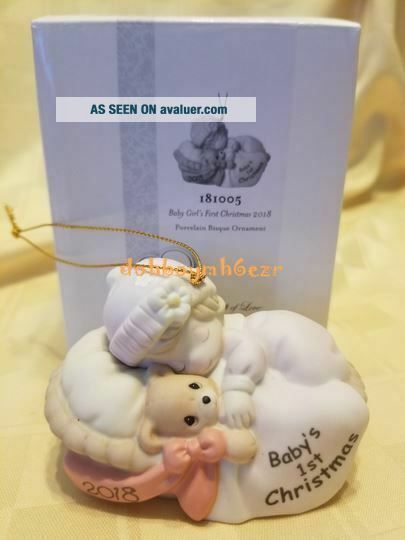 Enesco 2018 Precious Moments Baby Girl ' S First Christmas Ornament ...
