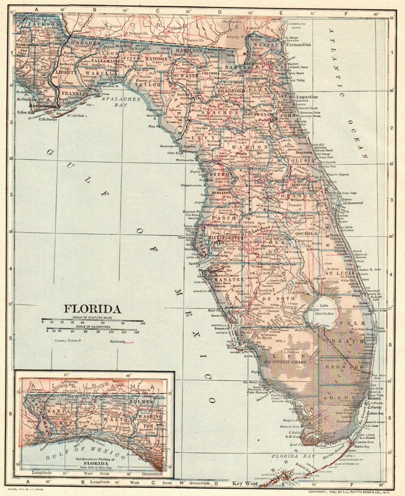 1908 Antique FLORIDA Map Vintage State Map Of Florida Gallery Wall Art 1908 Antique Florida Map Vintage State Map Of Florida Gallery Wall Art 7123 1 32 