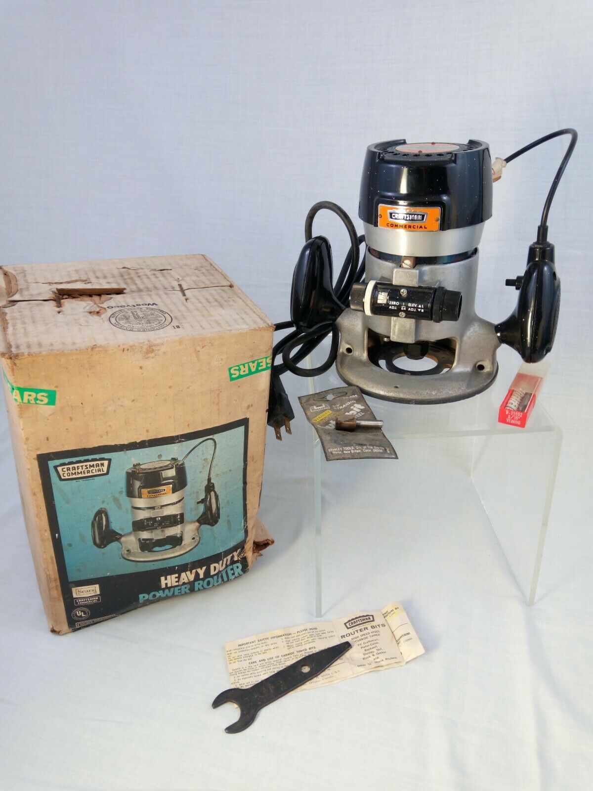 Sears Craftsmen Router Router Sears Craftsman 9 - 1738 Commercial Heavy Duty Power W/ Box Bits ...