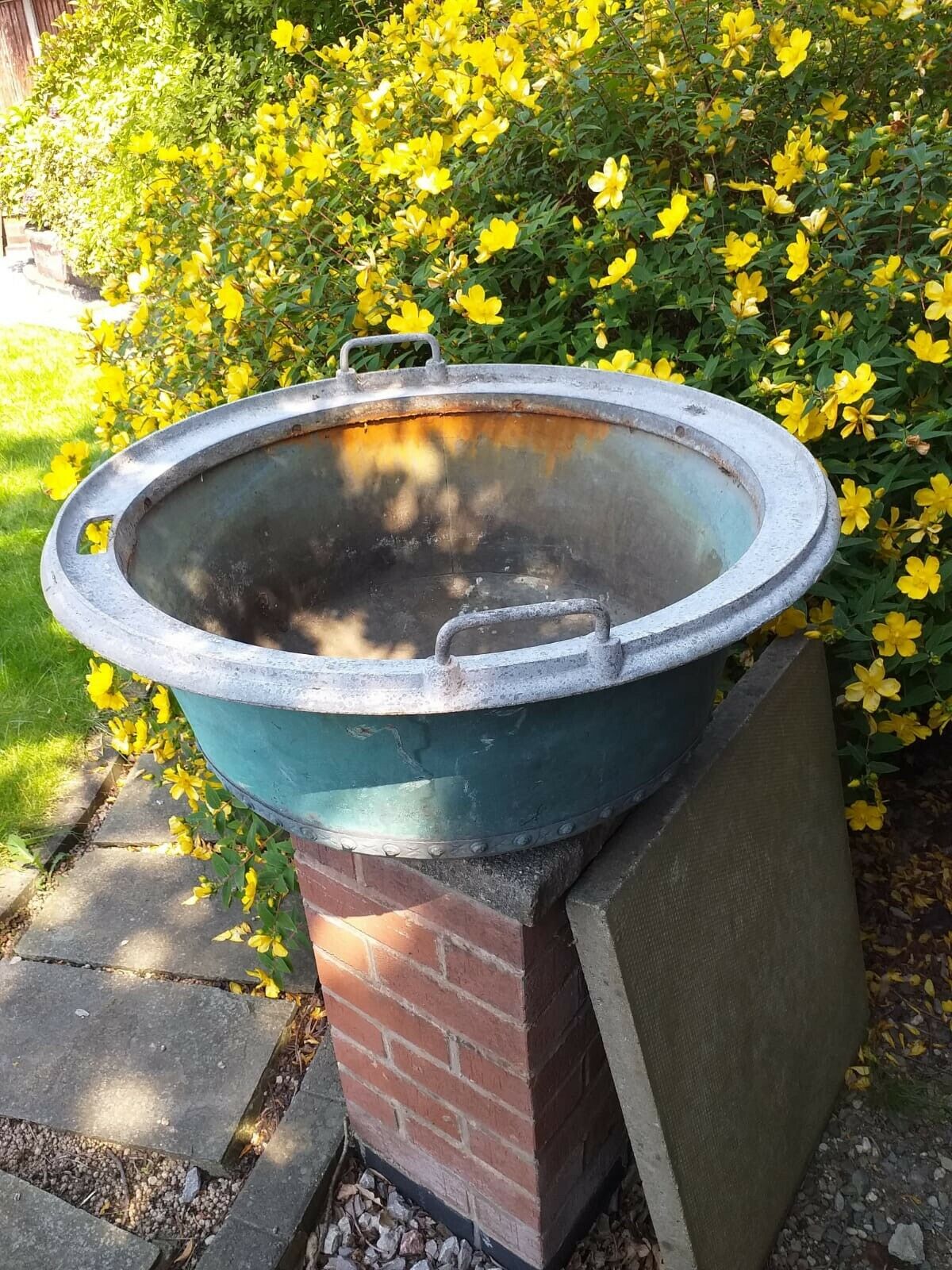 Planter Rivets Victorian Copper Plant Pot Tub Trough Tank Planter Rivets Washer Old ...