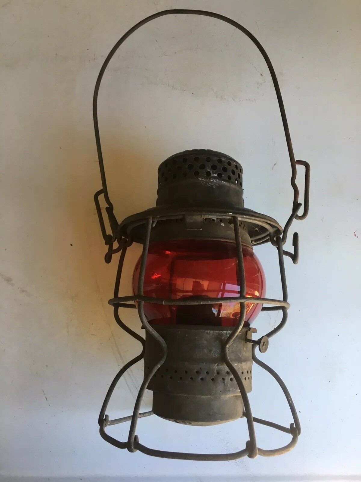 Vintage Adlake Kero Penn Central Railroad Kerosene Lantern Lamp Red ...