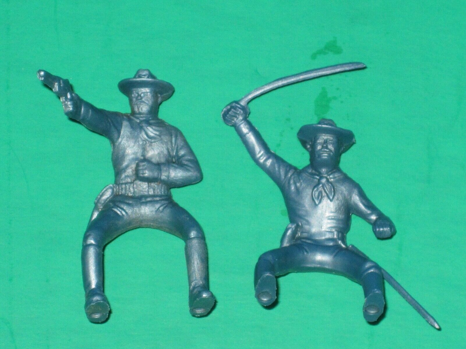2 Vintage Marx Rin Tin Tin 60mm Metallic Blue Cavalry | #18495984