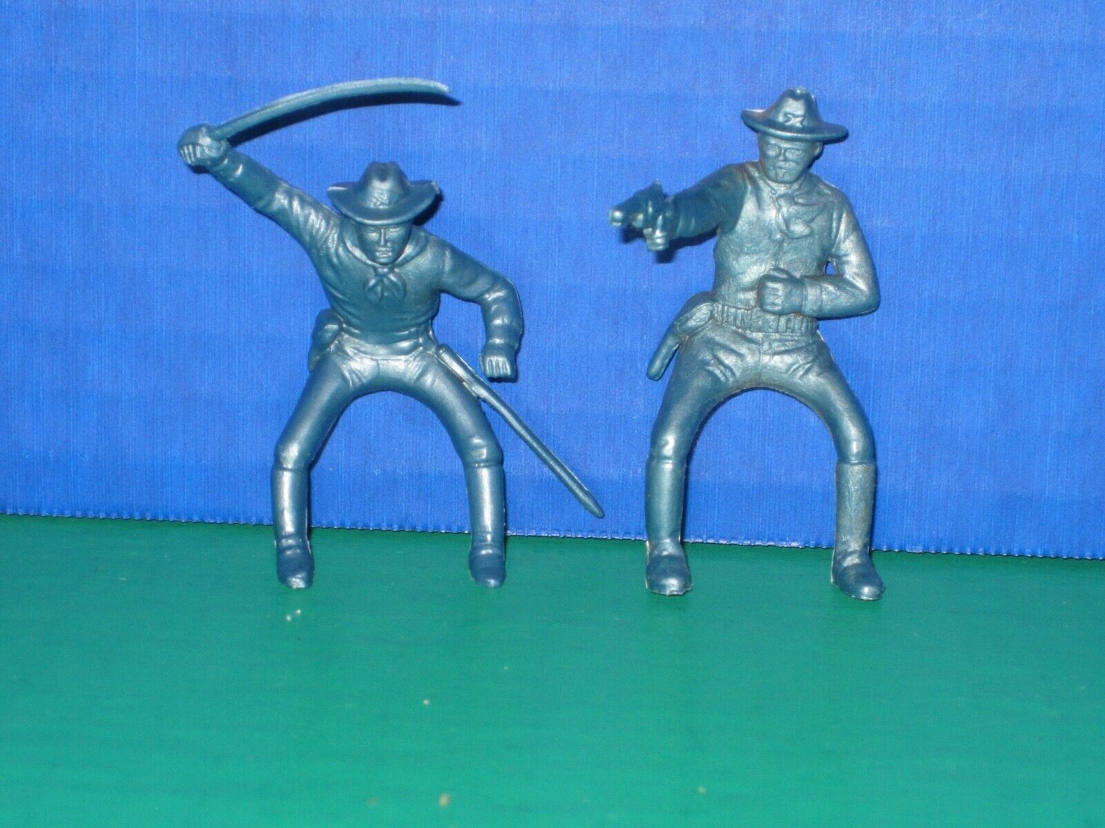2 Vintage Marx Rin Tin Tin 60mm Metallic Blue Cavalry | #18495984