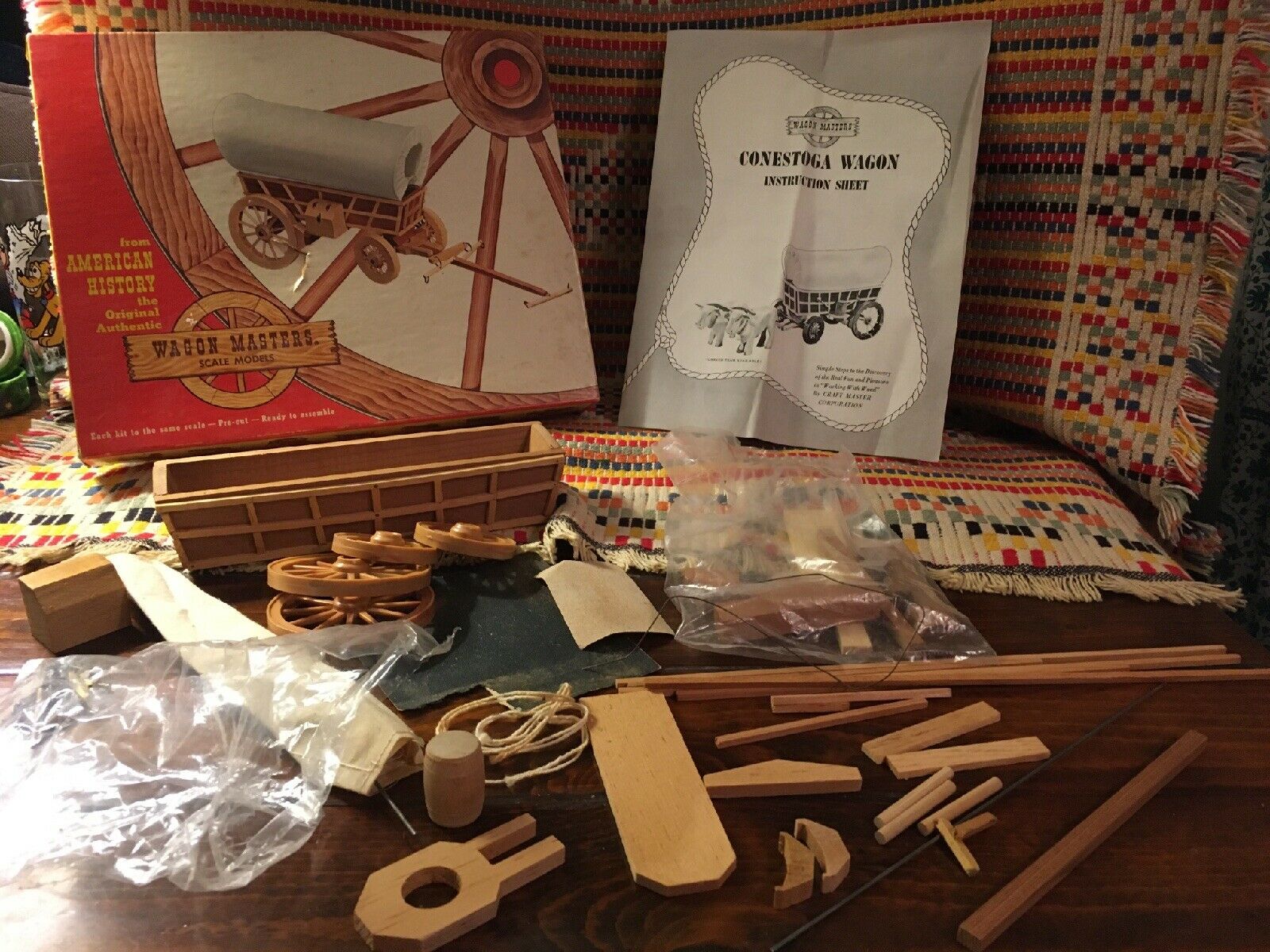 Vintage Wagon Masters Wooden Scale Model Kit 109:298 Conestoga WAGON ...