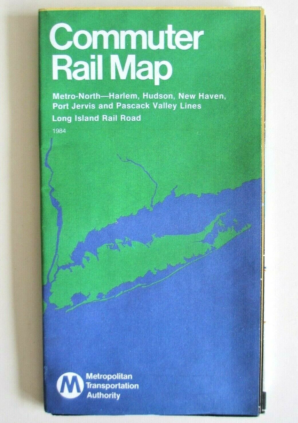 Vintage 1984 York City Area Commuter Rail Map Guide Subway Railroad ...
