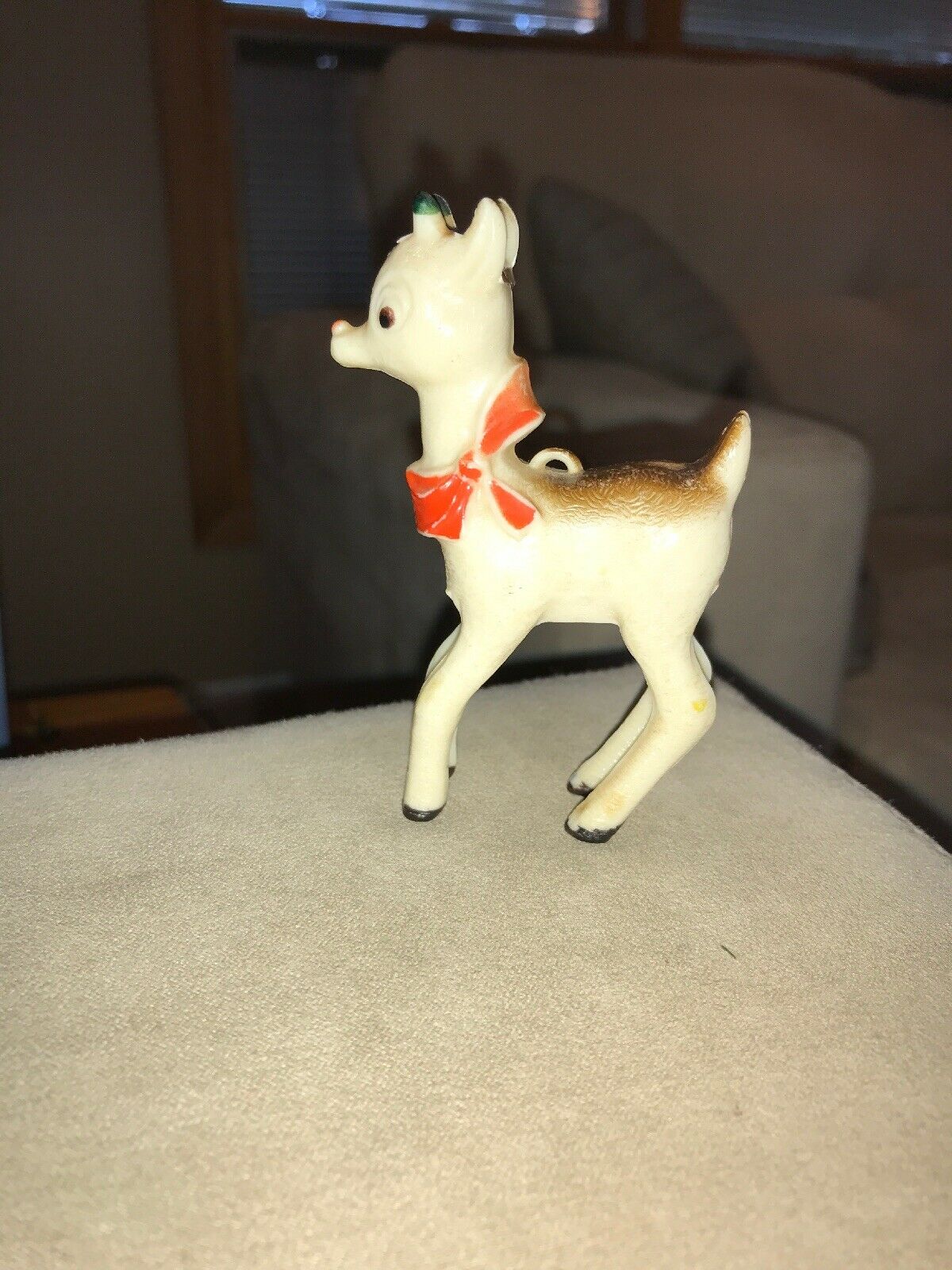 Vintage Rudolph The Red Nosed Reindeer Hard Plastic Christmas Ornament ...