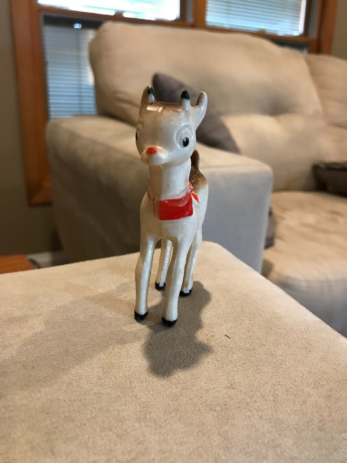 Vintage Rudolph The Red Nosed Reindeer Hard Plastic Christmas Ornament ...