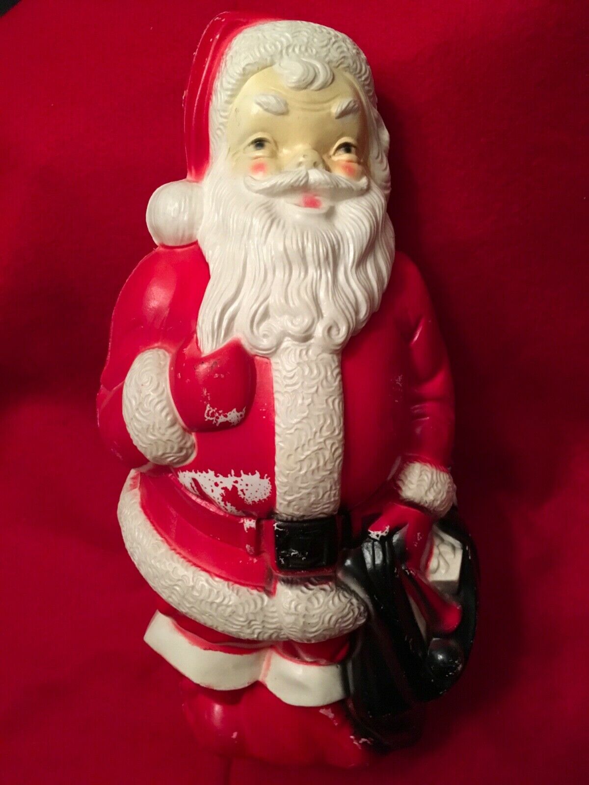 Vintage 12 " Lighted Blow Mold Christmas Santa Claus Decoration 1968