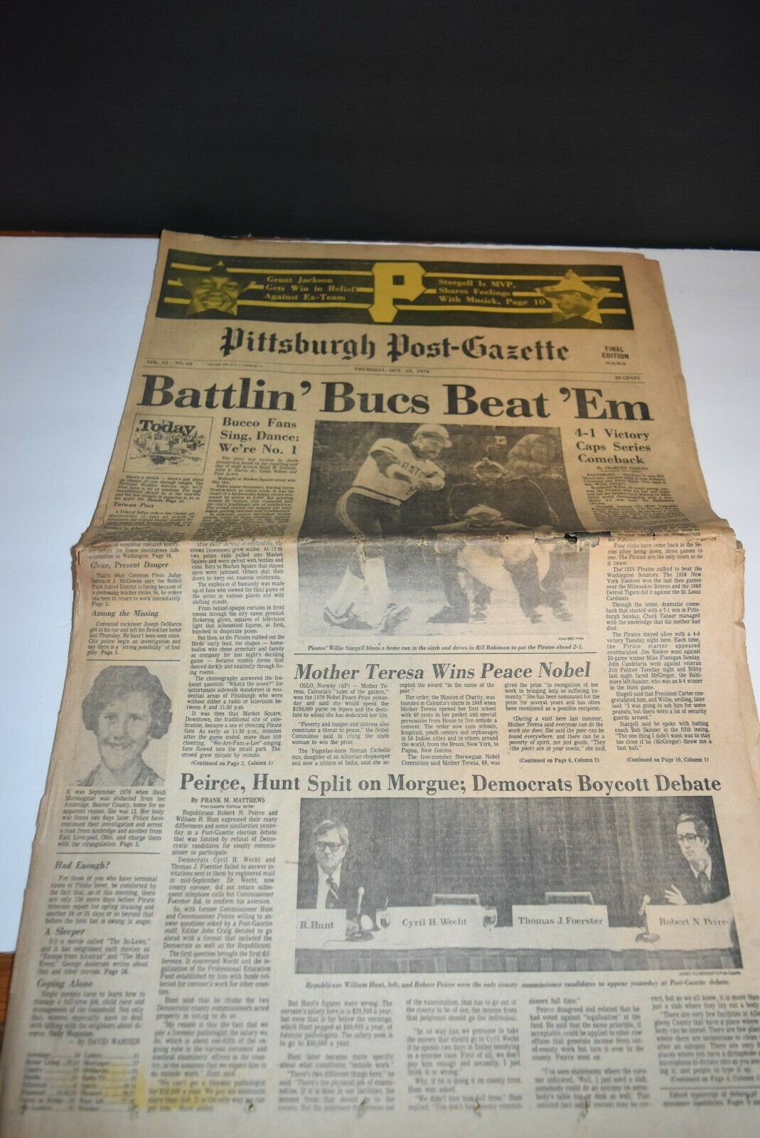 PITTSBURGH PIRATES 1979 WORLD SERIES NEWSPAPER | #18231984