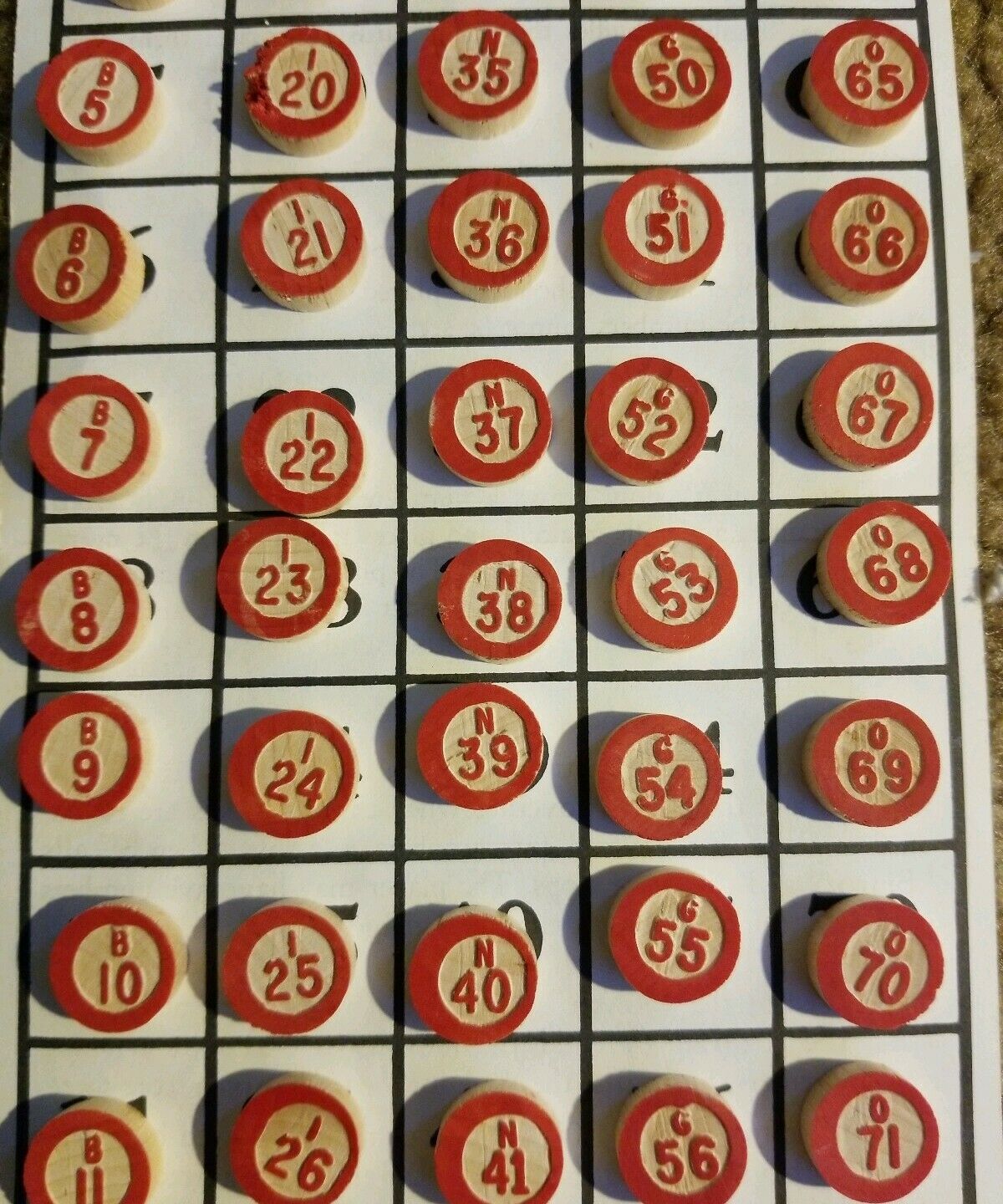 Complete Vintage Set Of 75 Vintage Milton Bradley Wooden BINGO Calling ...