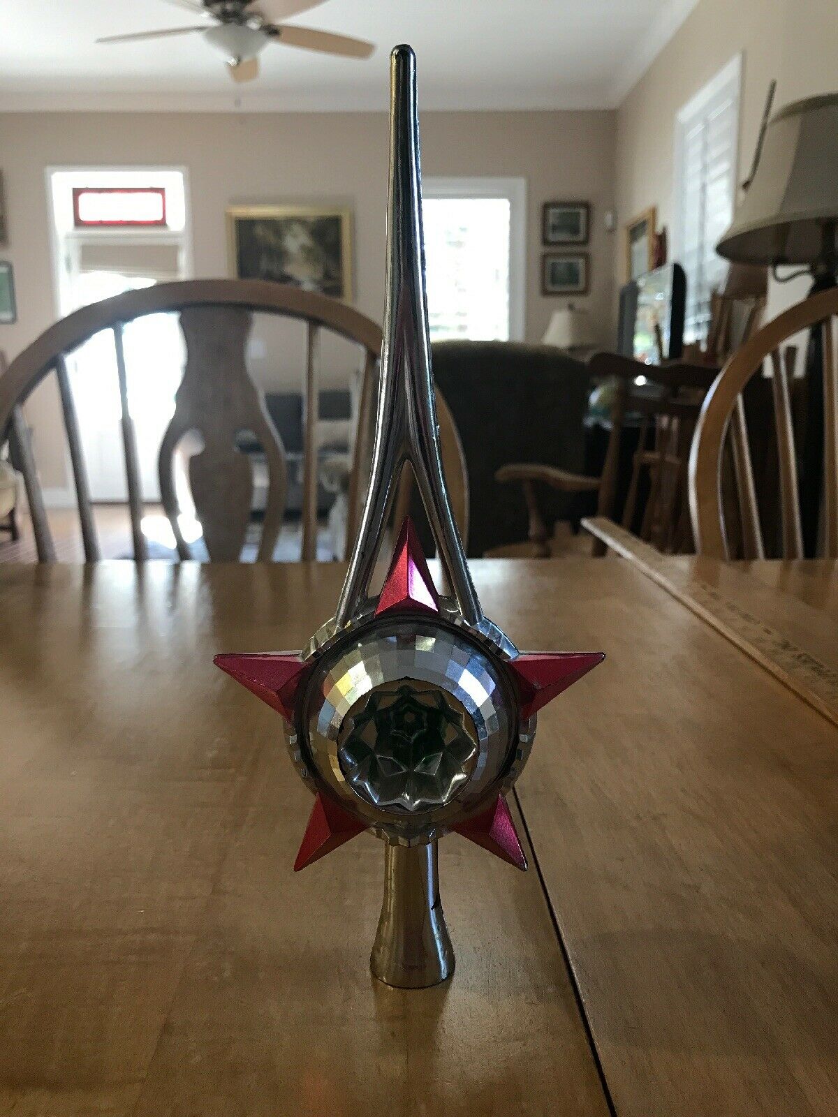 Vintage Atomic Star Plastic Christmas Tree Topper | #18079061