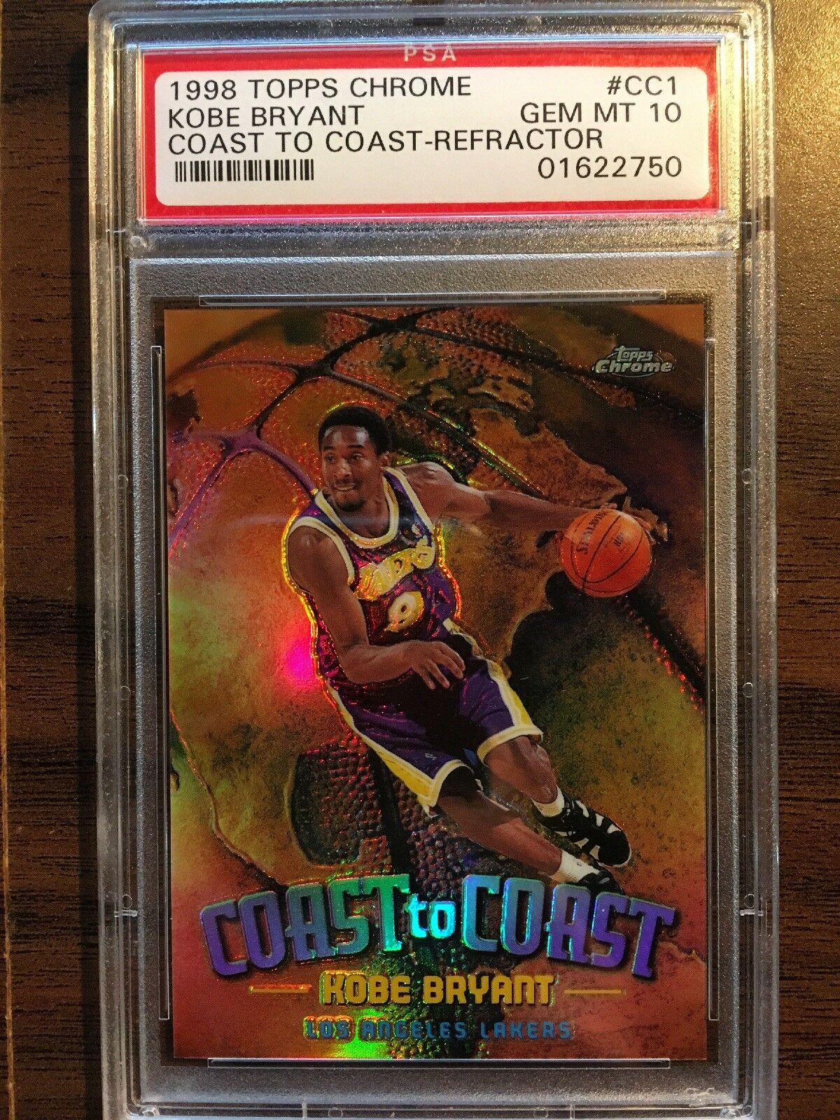 1998 Topps Chrome Kobe Bryant Refractor PSA 10 Coast To Coast CC1 ...