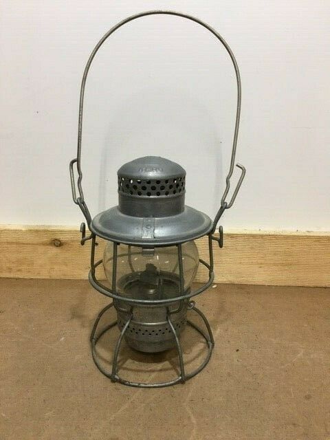 Vintage Adlake Kero Penn Central Railroad Kerosene Lantern CLEAR Glass ...