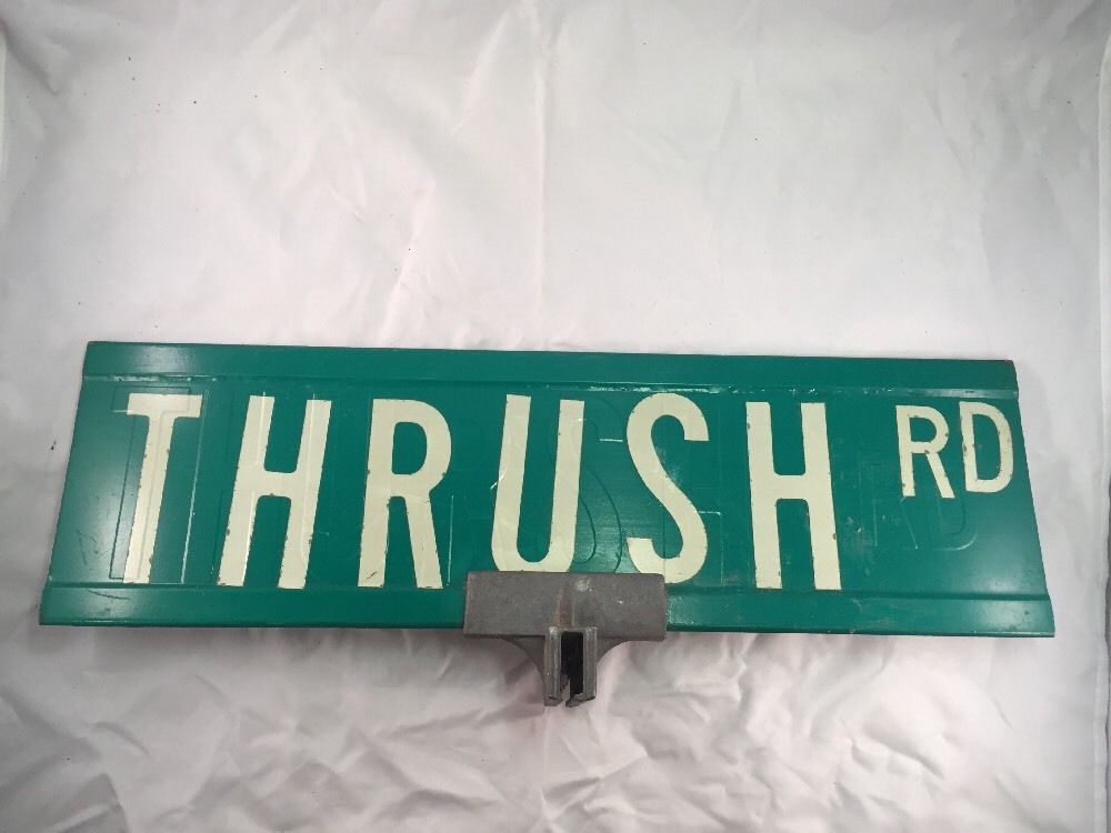 Thrush Rd Old Retired Road Metal Street Sign From Massachusetts With ...