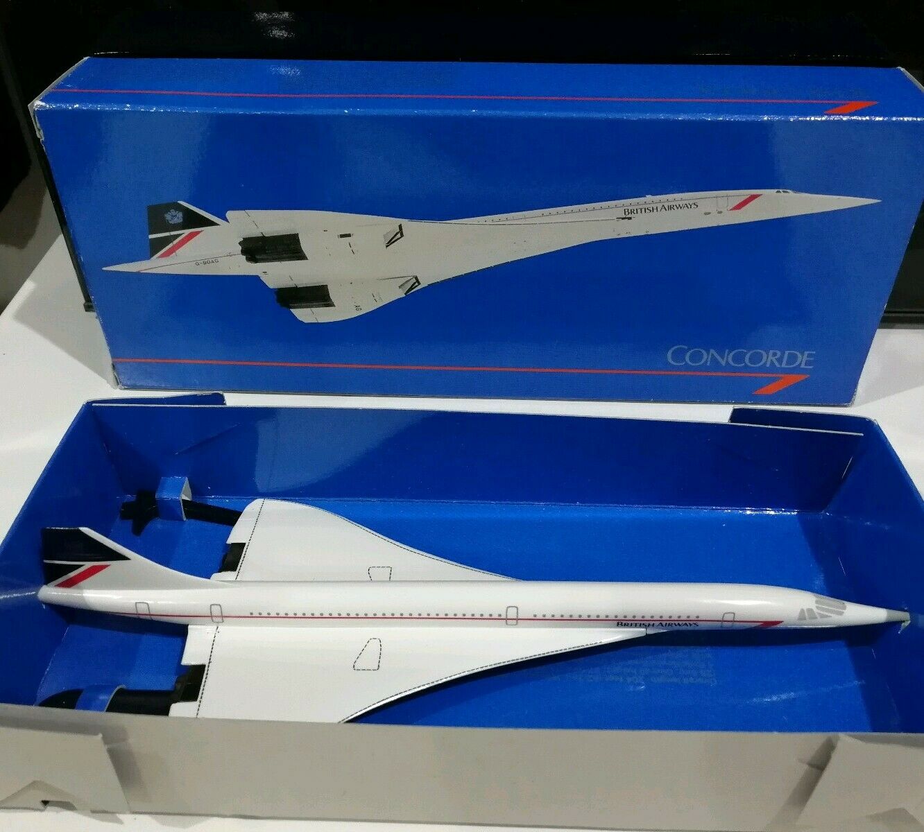Maquette Avion British Airways Concorde 1/400 En Alliage – Modèle Miniature Sur Support