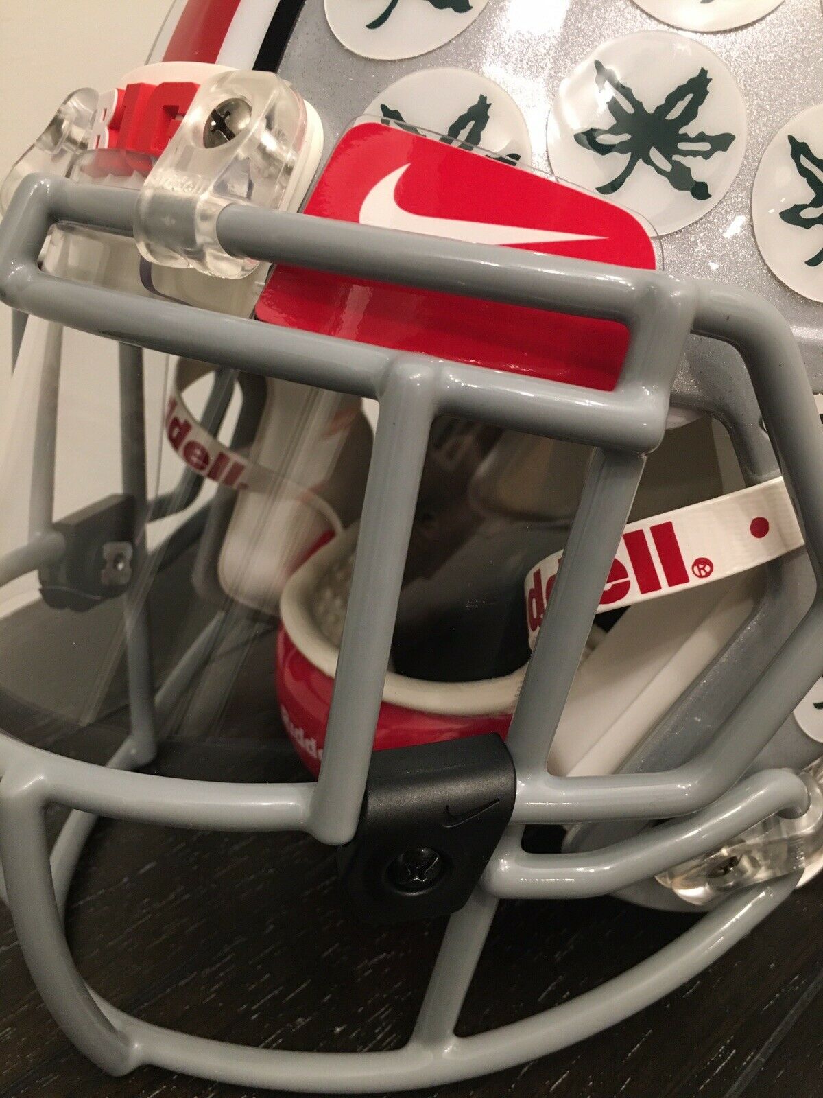Custom Ohio State Buckeyes Riddell SPEED Full Size Replica Football Helmet With Oakley Shield