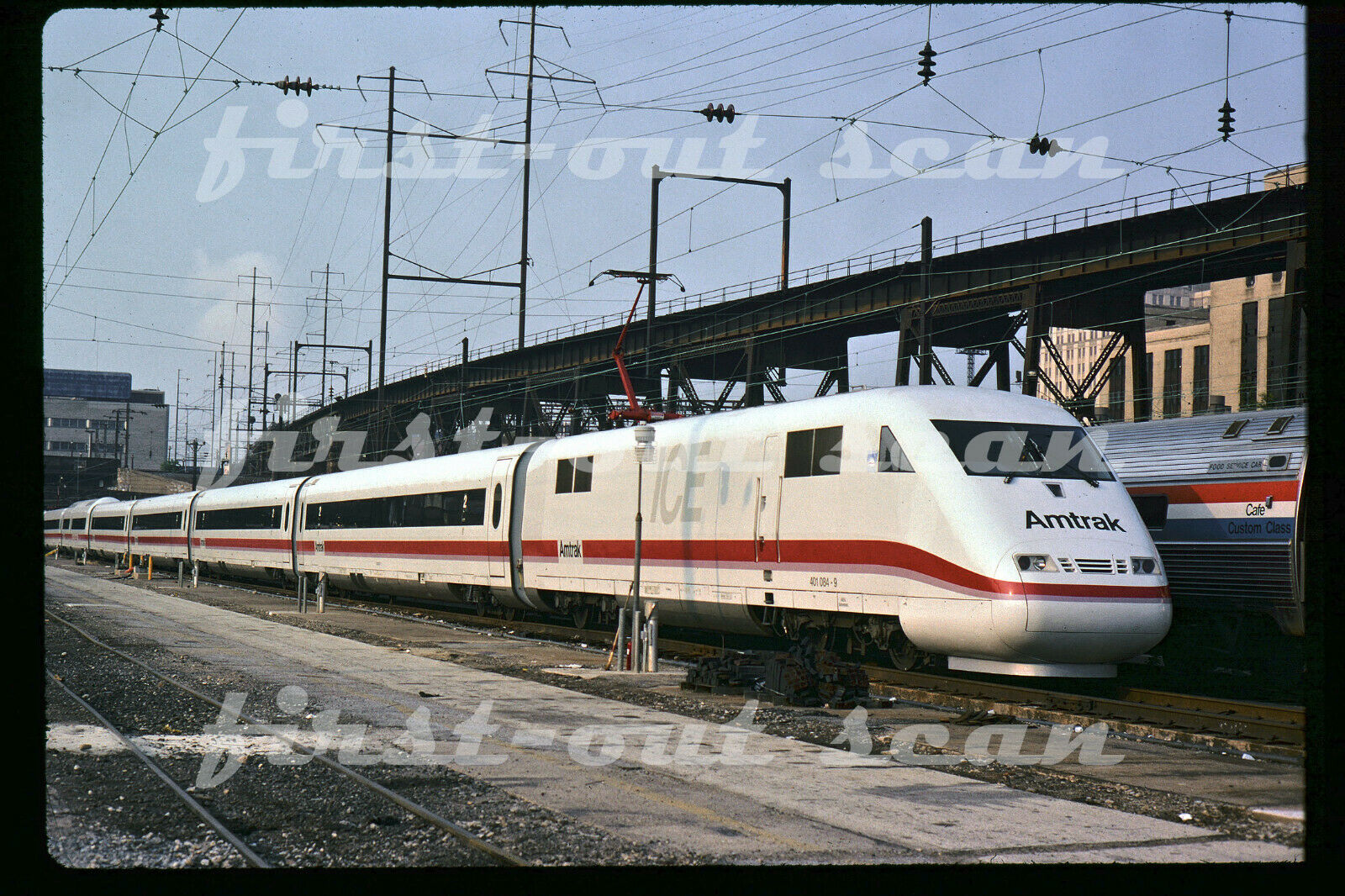 Slide - Amtrak AMT ICE Train Scene At Philadelphia PA Sept 1993 | #17723777