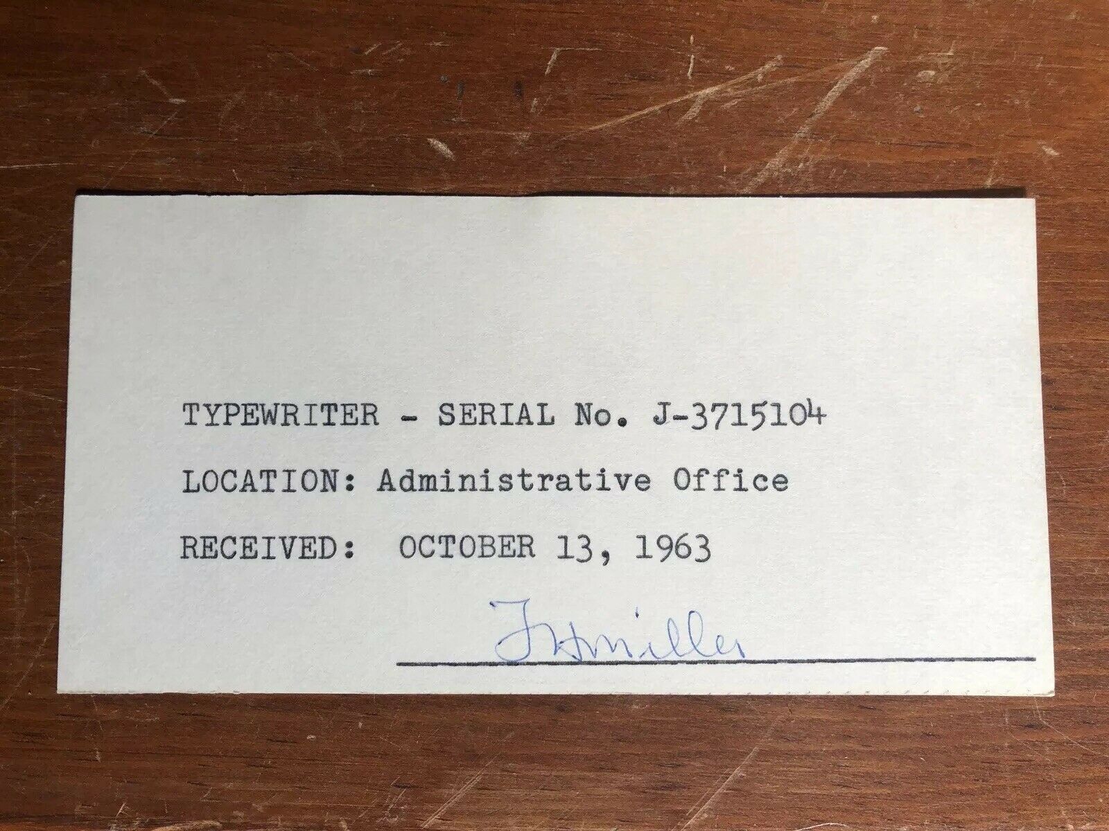 SS United States Checked Out Ship Typewriter Receipts Admin.  Office Signed 10/63