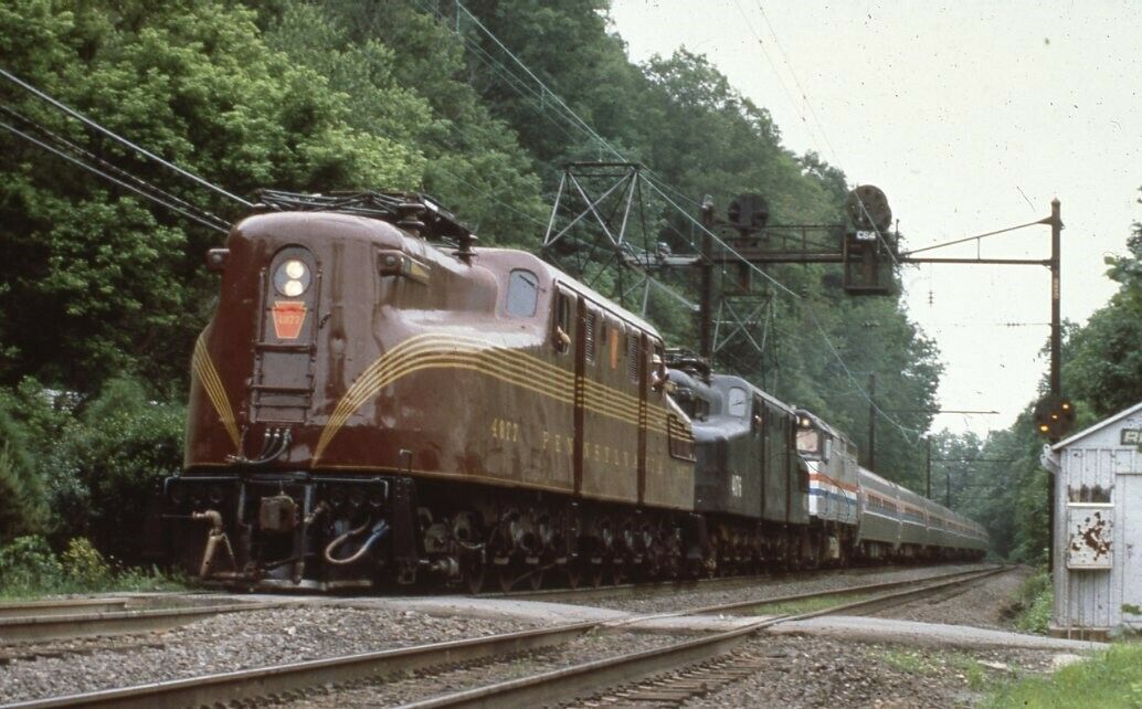 PRR PENNSYLVANIA Railroad GG1 Locomotives 4877 Amtrak ROCKS MD Orig ...